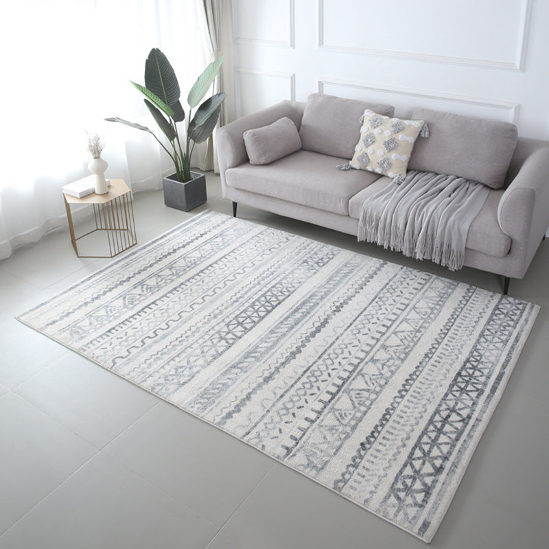 Simple Abstract Rug Imitation Cashmere Area Carpet Non-slip Rug for Living Room and Bedroom