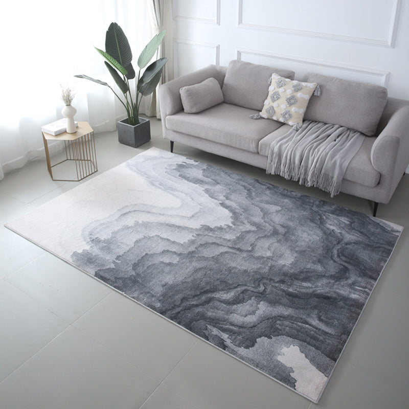 Simple Abstract Rug Imitation Cashmere Area Carpet Non-slip Rug for Living Room and Bedroom