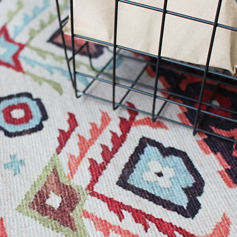 Vintage Check Rug Polyester Indoor Rug Non-Slip Area Carpet for Living Room and Bedroom