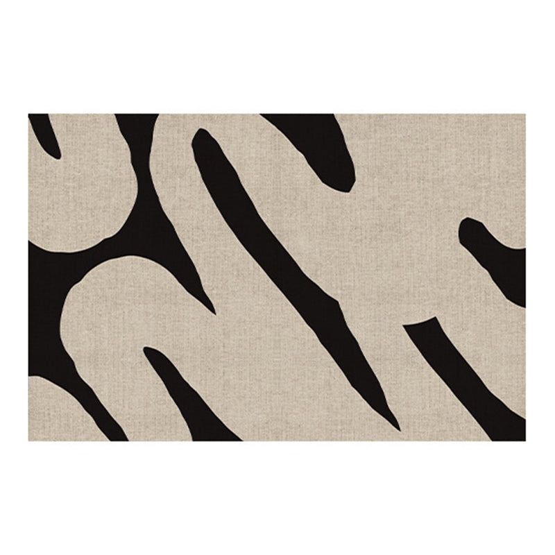 Modern Art Plain Rug Polyester Indoor Rug Non-slip Area Carpet for Bedroom