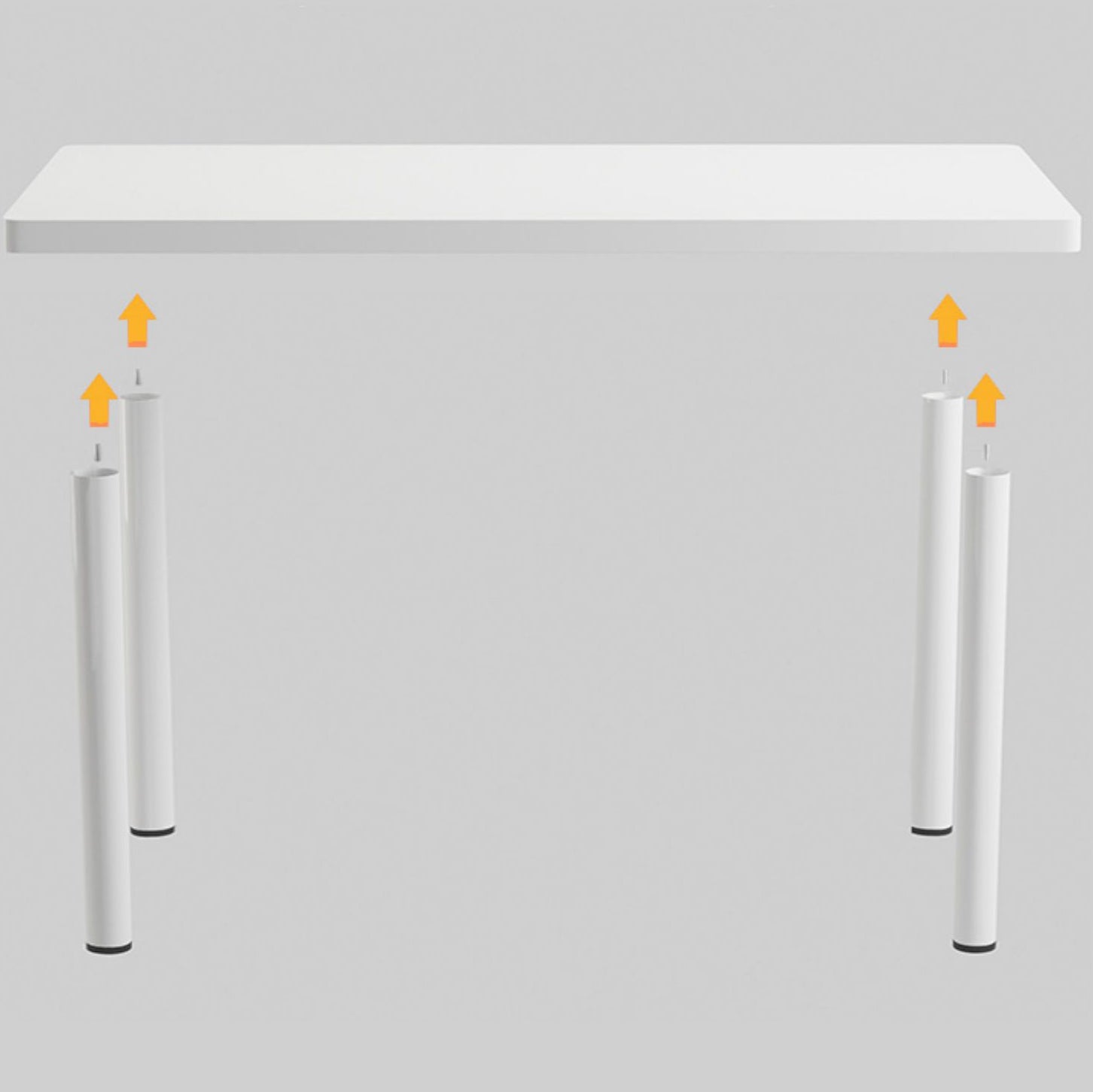 Modern Folding White Dining Table with Steel Sled Base for Dining Room