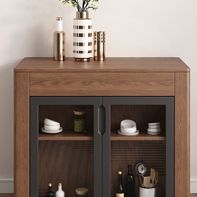 Modern Rectangle Wooden Dining Room Table for Small Space with Storage