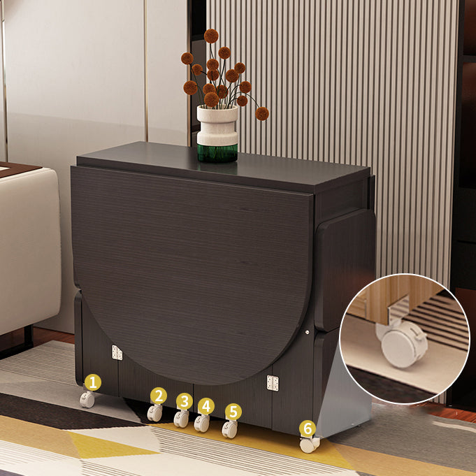 Wooden Foldable Dining Table Extendable for Small Spaces with Storage