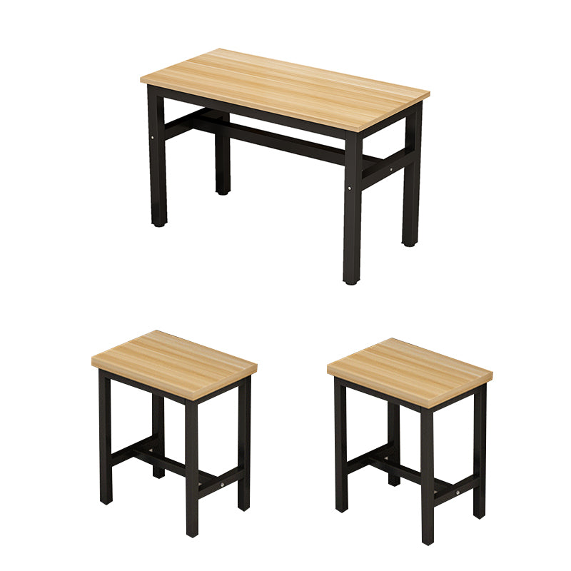 Industrial Restaurant Rectangle Legs Dining Table and Dining Chairs