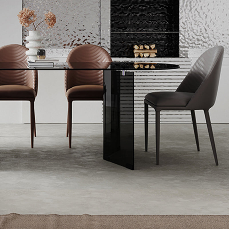 1/2/5/7 Pieces Modern Oval Tempered Glass Top Dining Set for Home