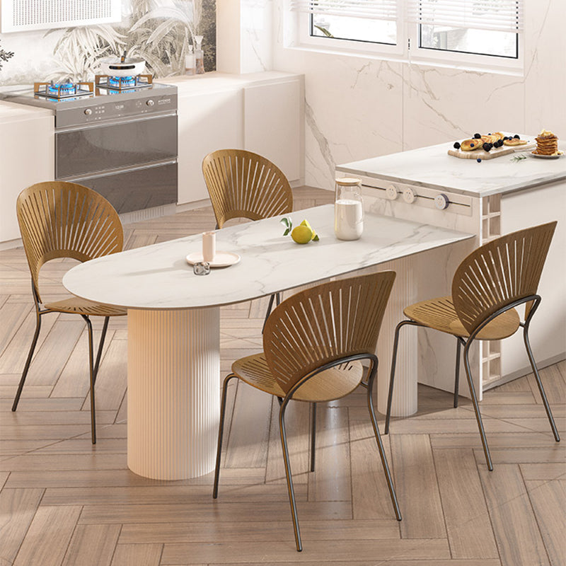 1/2/4/5 Pcs Stone 3 Legs Standard Height Dinette Table with Chair