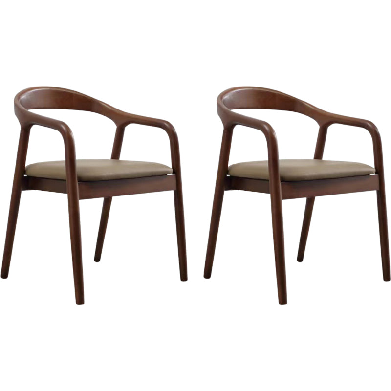 Contemporary Style Open Back Solid Wood Home Dining Arm Chair