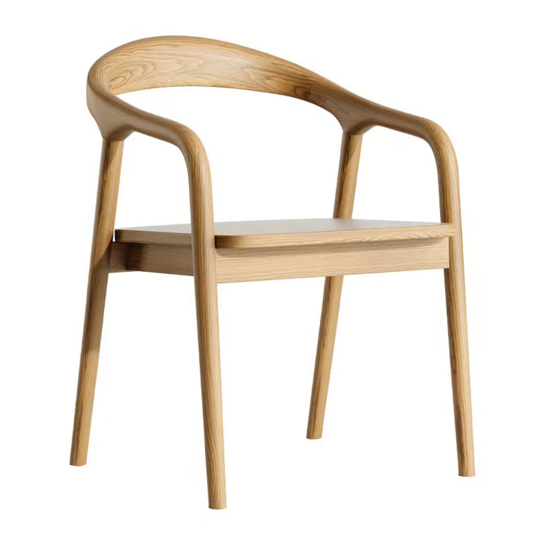 Contemporary Style Open Back Solid Wood Home Dining Arm Chair