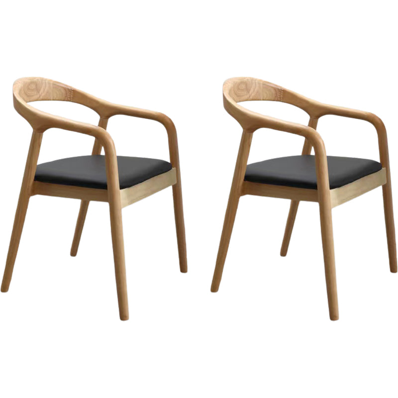 Contemporary Style Open Back Solid Wood Home Dining Arm Chair