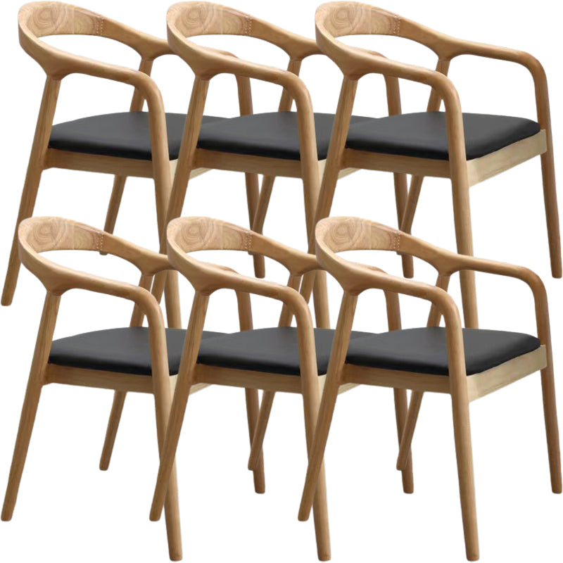 Contemporary Style Open Back Solid Wood Home Dining Arm Chair