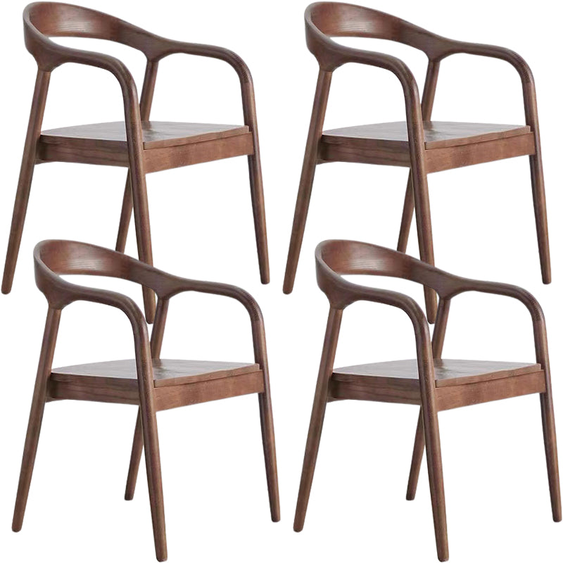 Contemporary Style Open Back Solid Wood Home Dining Arm Chair
