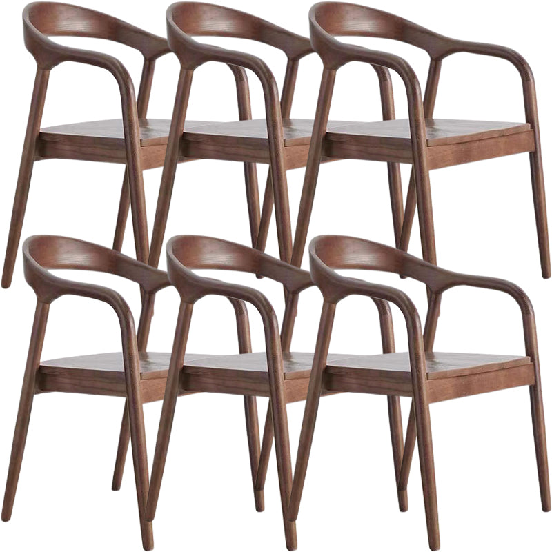 Contemporary Style Open Back Solid Wood Home Dining Arm Chair