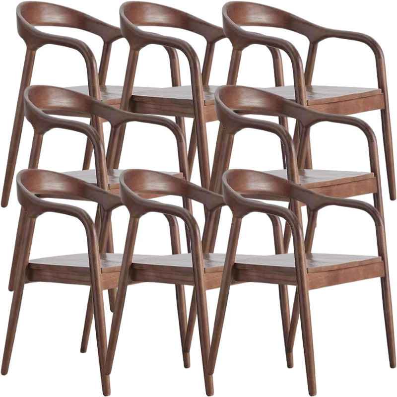 Contemporary Style Open Back Solid Wood Home Dining Arm Chair