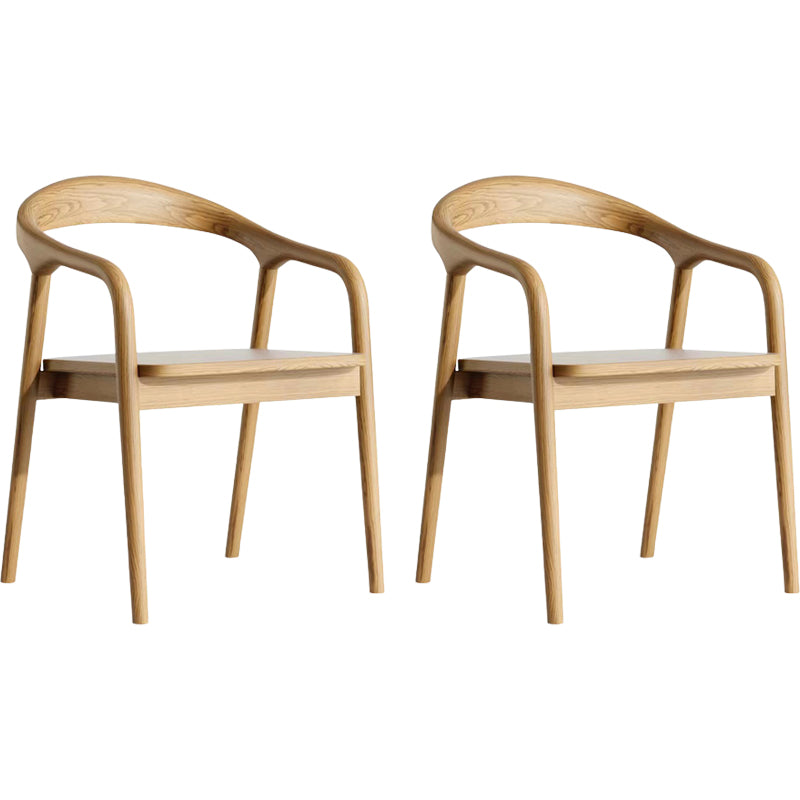 Contemporary Style Open Back Solid Wood Home Dining Arm Chair
