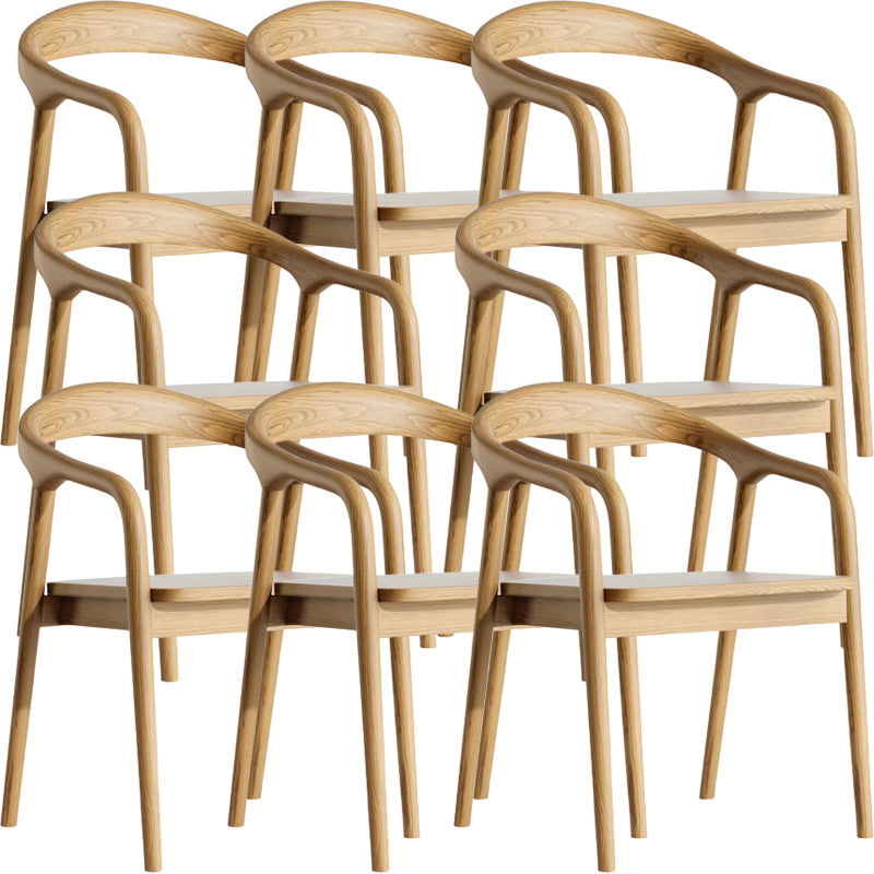 Contemporary Style Open Back Solid Wood Home Dining Arm Chair