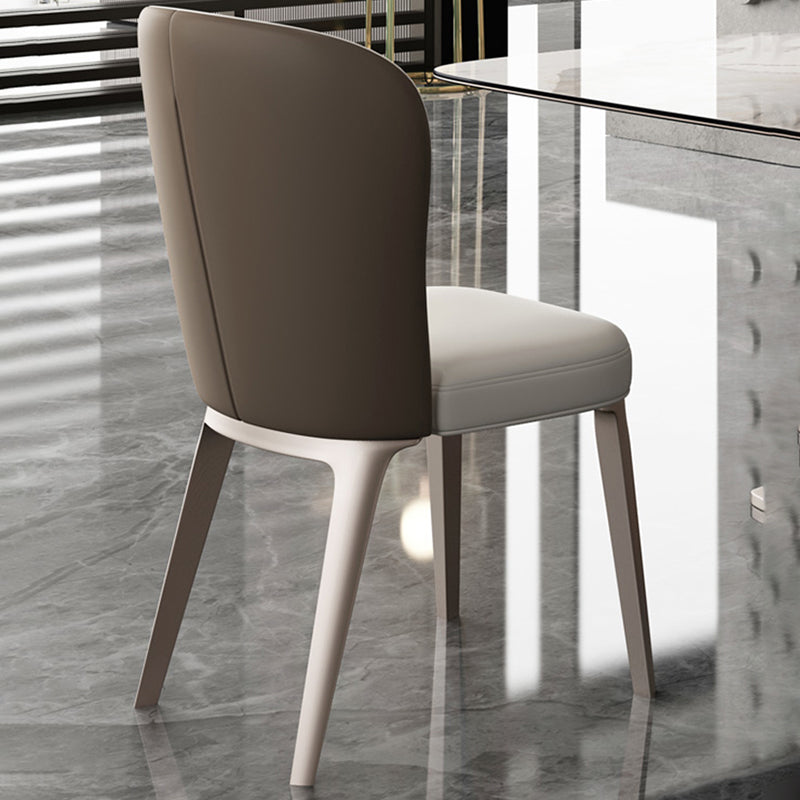 Glam Style Upholstered Parsons Metal Legs Home Dining Side Chair
