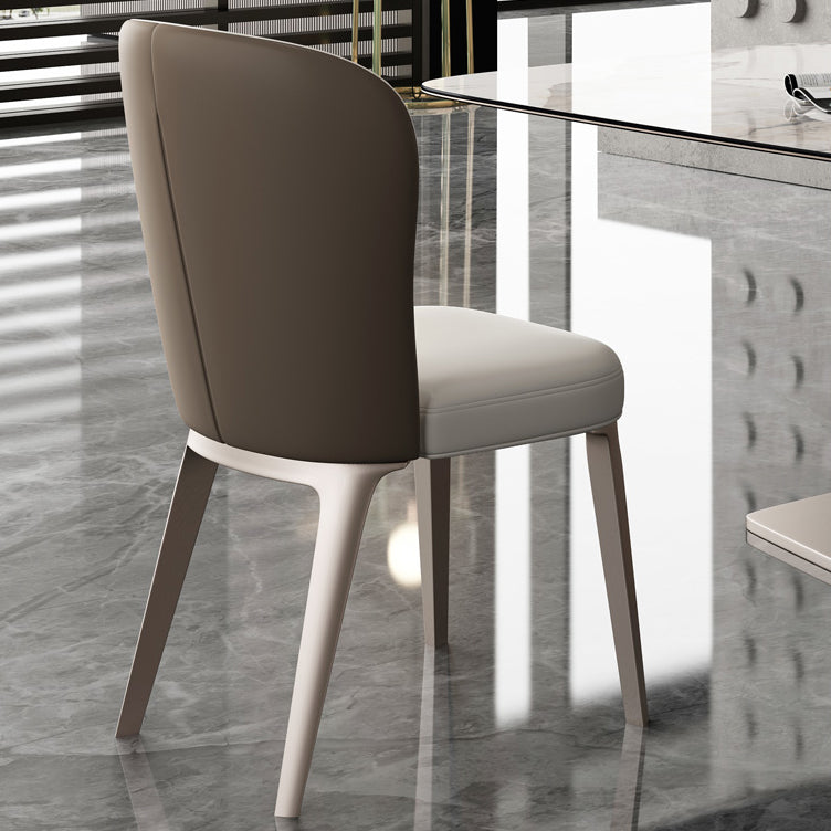 Glam Style Upholstered Parsons Metal Legs Home Dining Side Chair