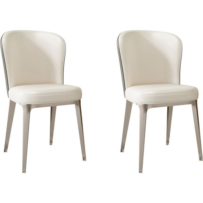 Glam Style Upholstered Parsons Metal Legs Home Dining Side Chair