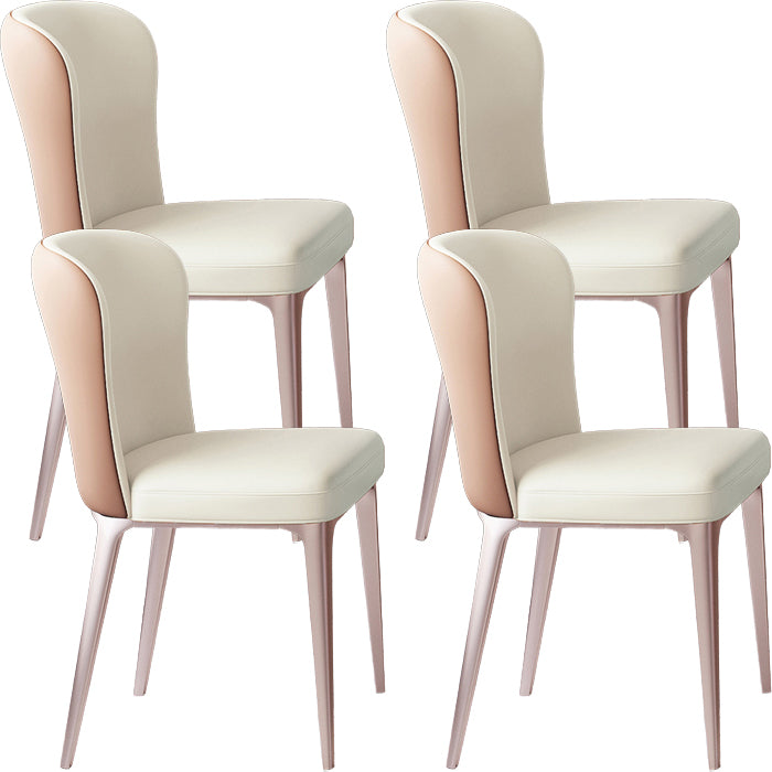 Glam Style Upholstered Parsons Metal Legs Home Dining Side Chair