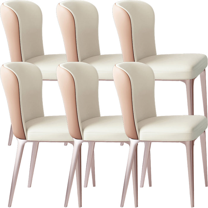 Glam Style Upholstered Parsons Metal Legs Home Dining Side Chair