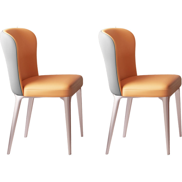 Glam Style Upholstered Parsons Metal Legs Home Dining Side Chair