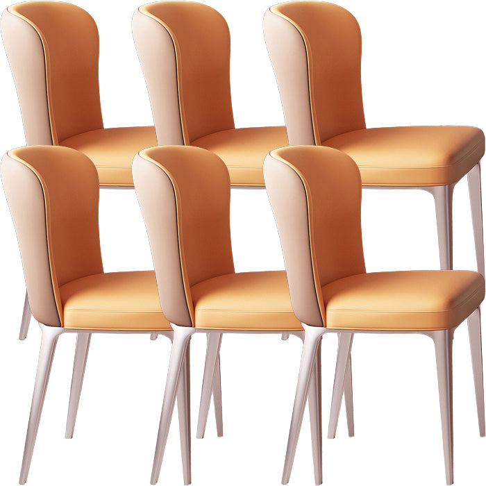 Glam Style Upholstered Parsons Metal Legs Home Dining Side Chair