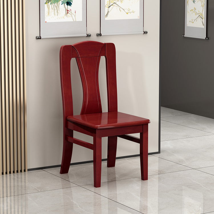 Contemporary Dining Room Rubberwood Slat Back Armless Dining Chair