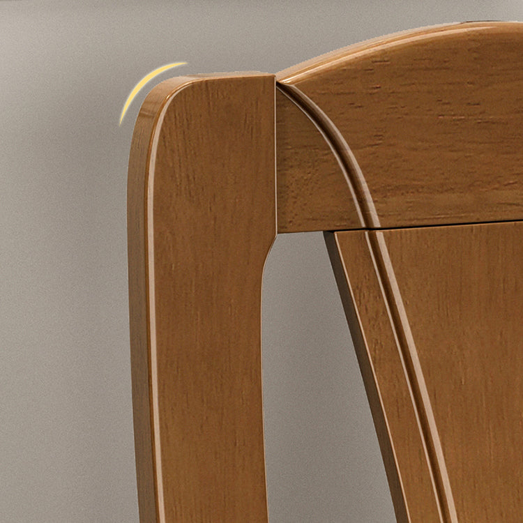 Contemporary Dining Room Rubberwood Slat Back Armless Dining Chair