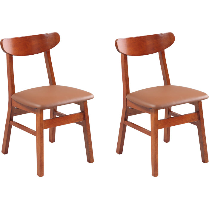 Contemporary Dining Room Rubberwood Slat Back Armless Dining Chair