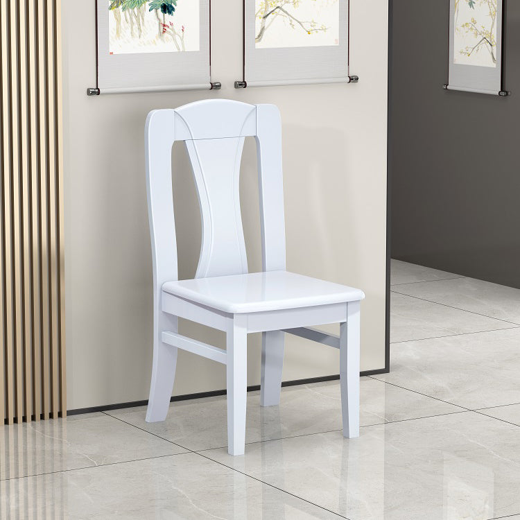 Contemporary Dining Room Rubberwood Slat Back Armless Dining Chair