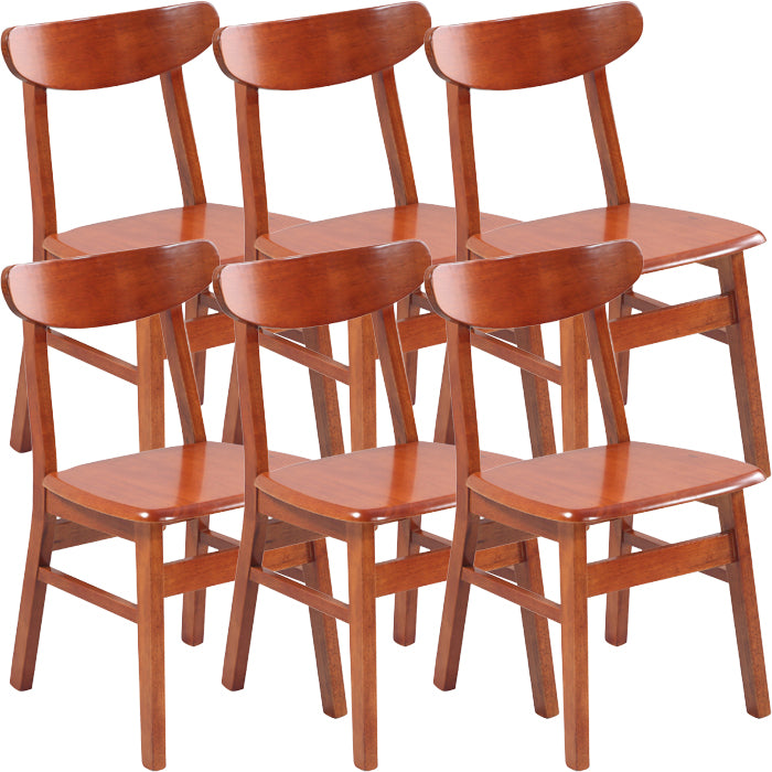 Contemporary Dining Room Rubberwood Slat Back Armless Dining Chair