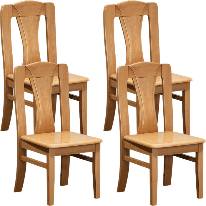 Contemporary Dining Room Rubberwood Slat Back Armless Dining Chair
