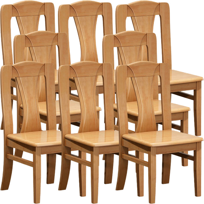 Contemporary Dining Room Rubberwood Slat Back Armless Dining Chair