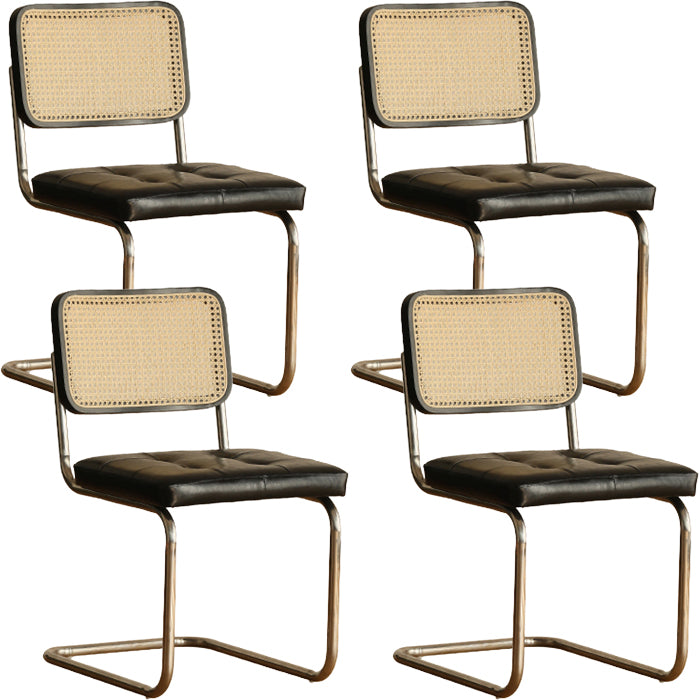 Contemporary Style Open Back Leather Upholstered Home Dining Chairs
