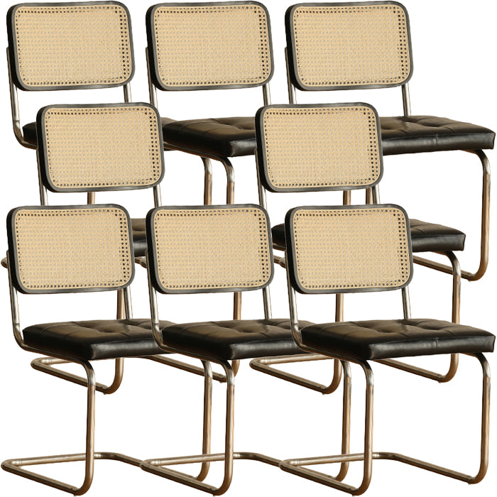 Contemporary Style Open Back Leather Upholstered Home Dining Chairs