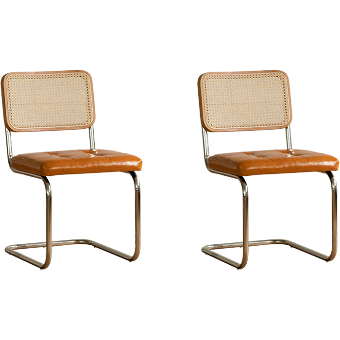 Contemporary Style Open Back Leather Upholstered Home Dining Chairs