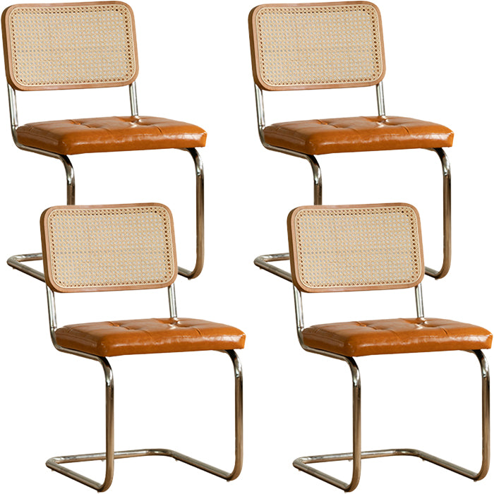 Contemporary Style Open Back Leather Upholstered Home Dining Chairs