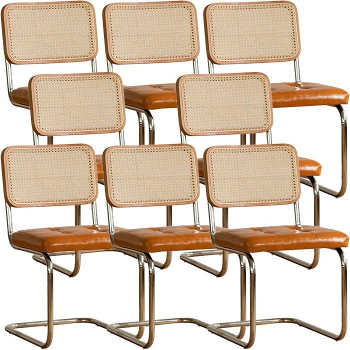 Contemporary Style Open Back Leather Upholstered Home Dining Chairs