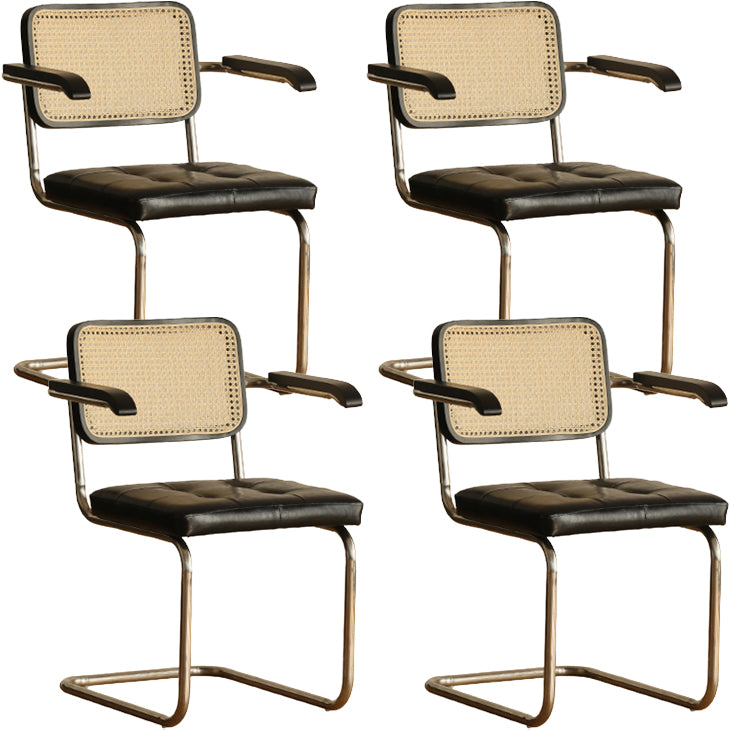 Contemporary Style Open Back Leather Upholstered Home Dining Chairs
