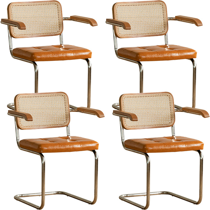 Contemporary Style Open Back Leather Upholstered Home Dining Chairs