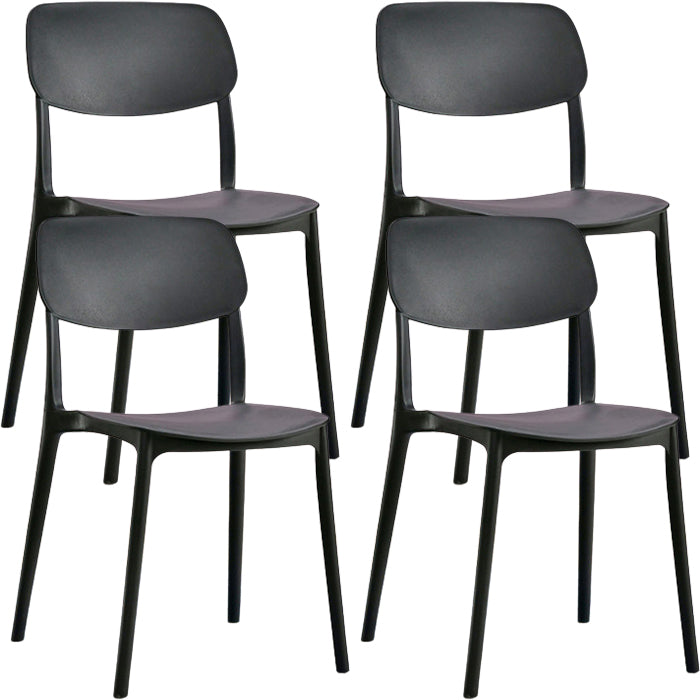 Contemporary Indoor Plastic Open Back Stacking Dining Side Chair