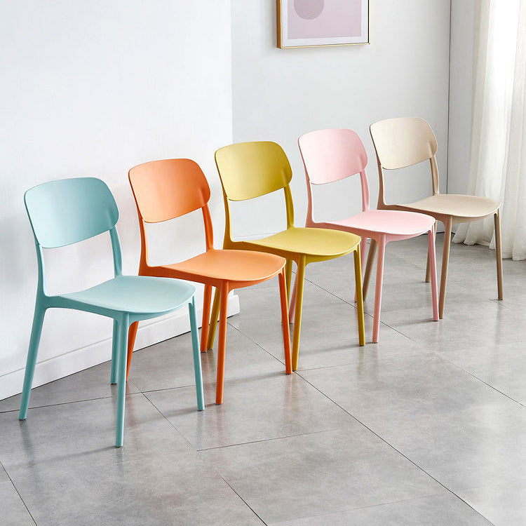 Contemporary Indoor Plastic Open Back Stacking Dining Side Chair