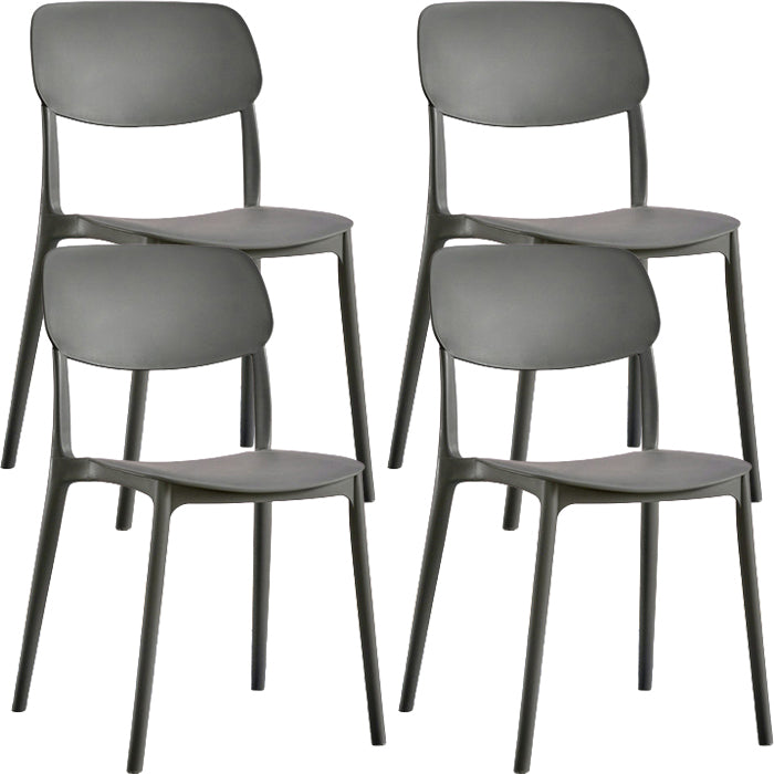 Contemporary Indoor Plastic Open Back Stacking Dining Side Chair