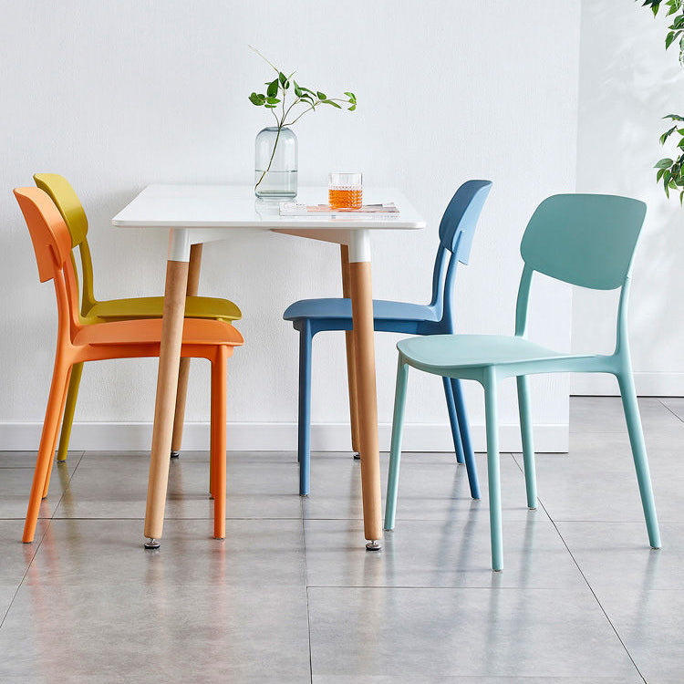 Contemporary Indoor Plastic Open Back Stacking Dining Side Chair