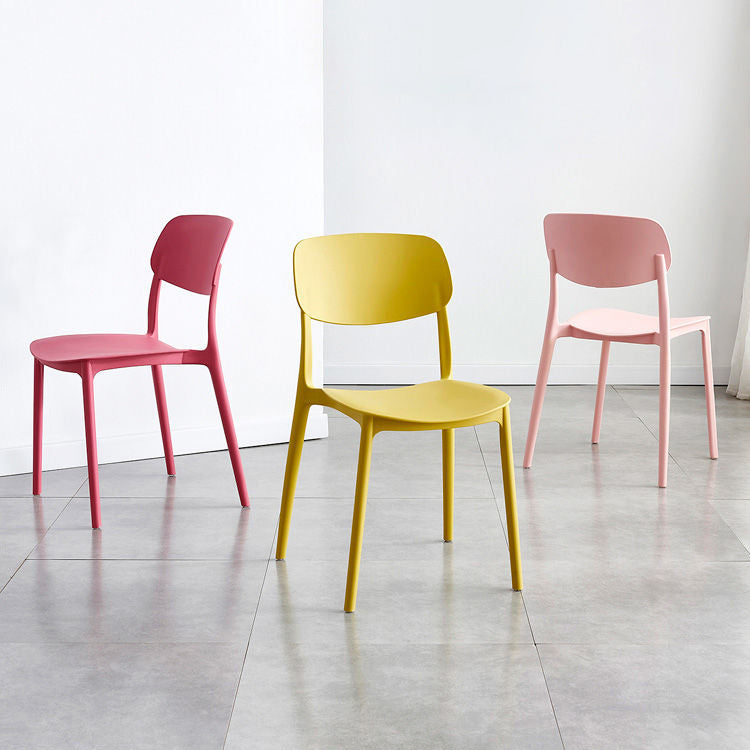 Contemporary Indoor Plastic Open Back Stacking Dining Side Chair