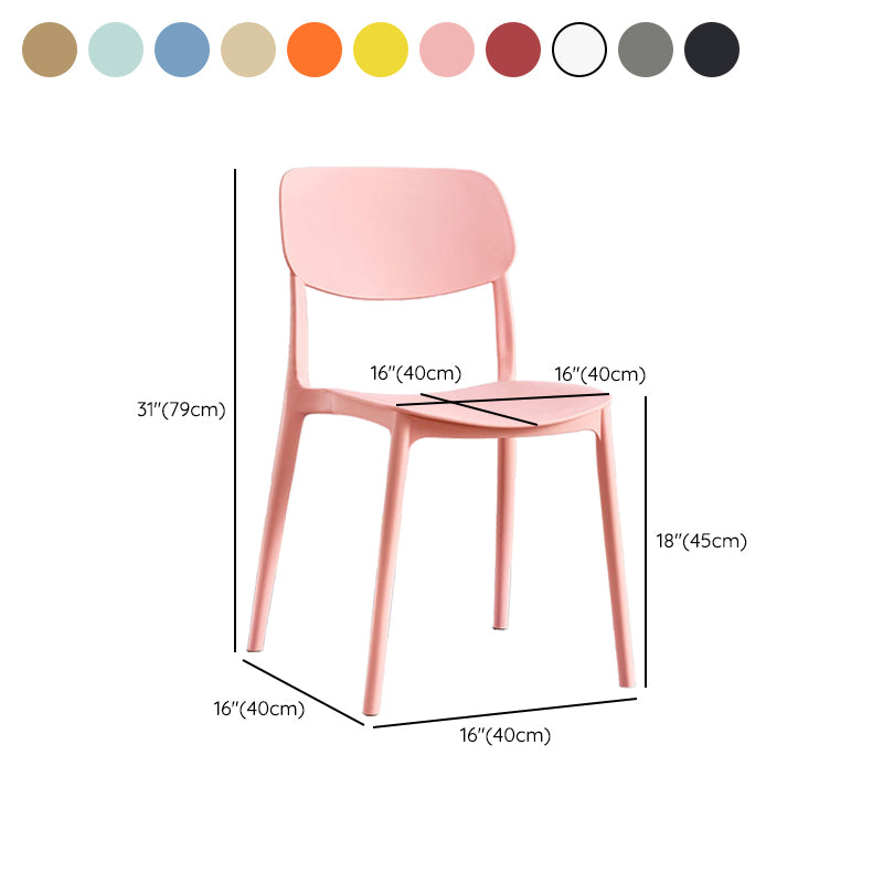 Contemporary Indoor Plastic Open Back Stacking Dining Side Chair