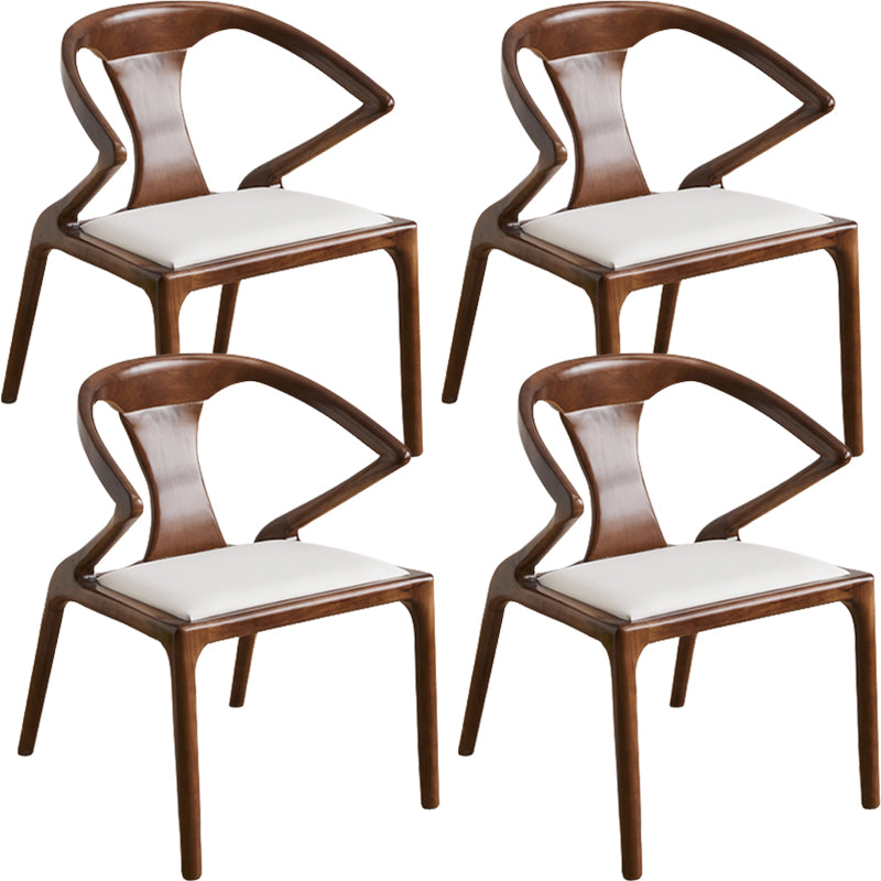 Contemporary Style Open Back Solid Wood Dining Arm Chair for Home