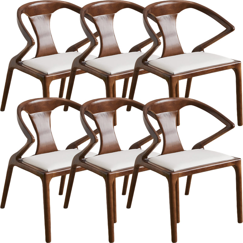 Contemporary Style Open Back Solid Wood Dining Arm Chair for Home