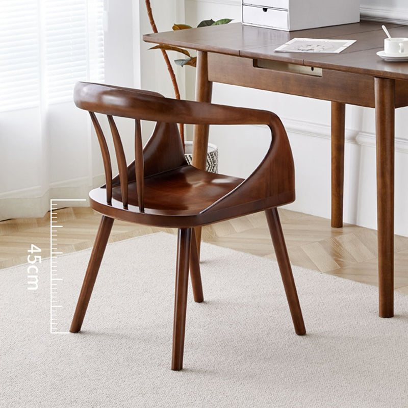 Contemporary Style Open Back Solid Wood Dining Arm Chair for Home