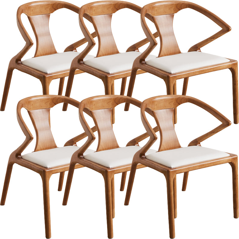 Contemporary Style Open Back Solid Wood Dining Arm Chair for Home